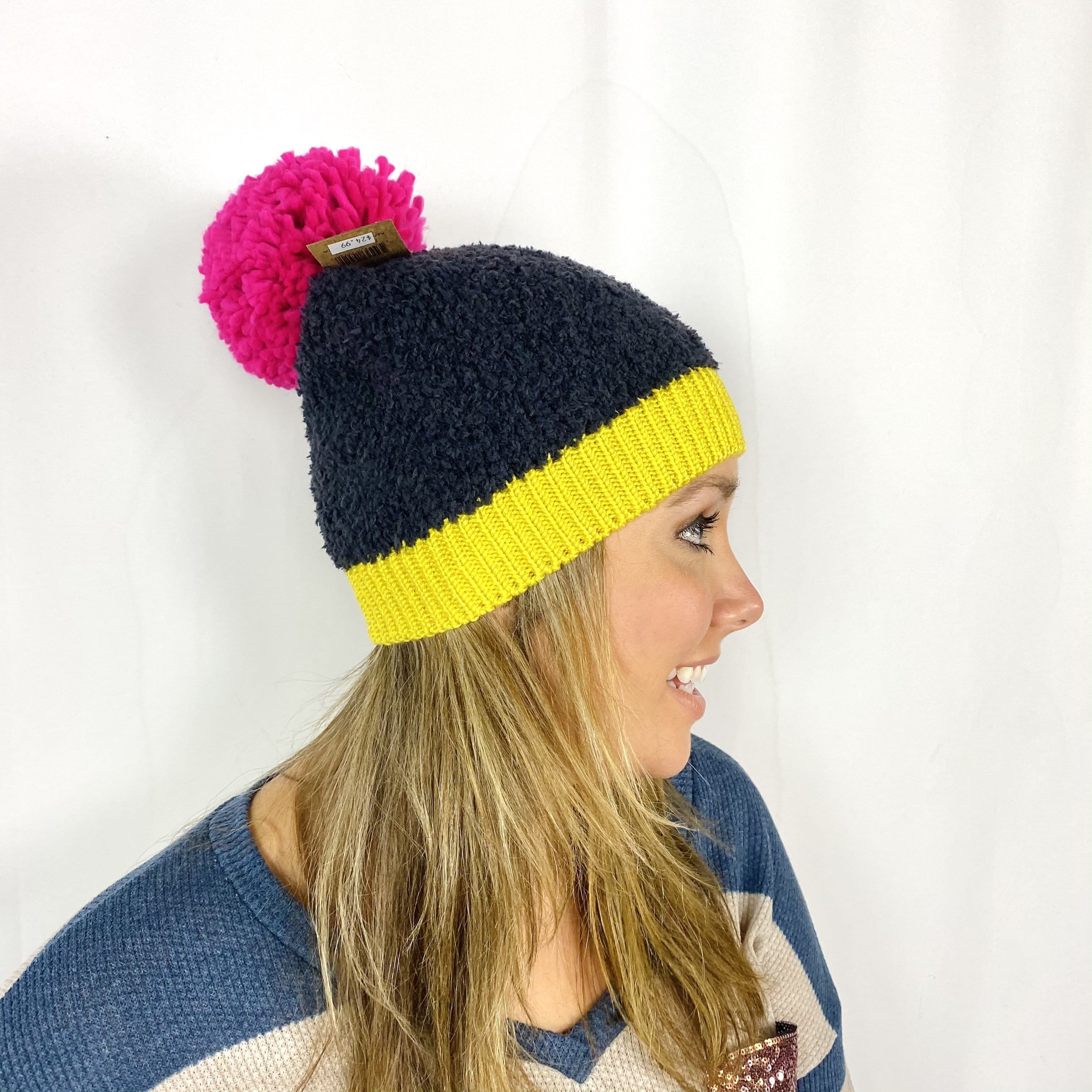 Knit Sherpa Contrast Beanie
