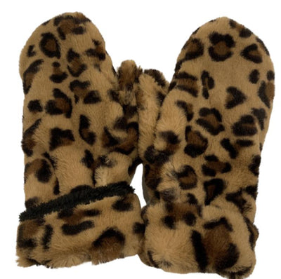 Leopard Print Convertible Mittens