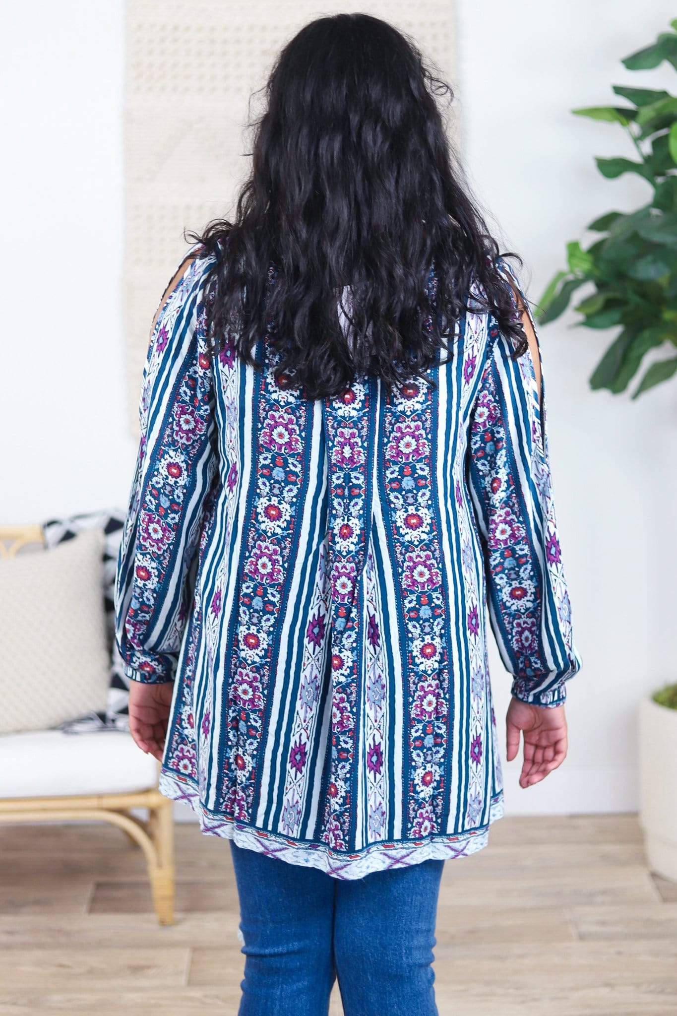 Cafe Boho Cold Shoulder Blouse