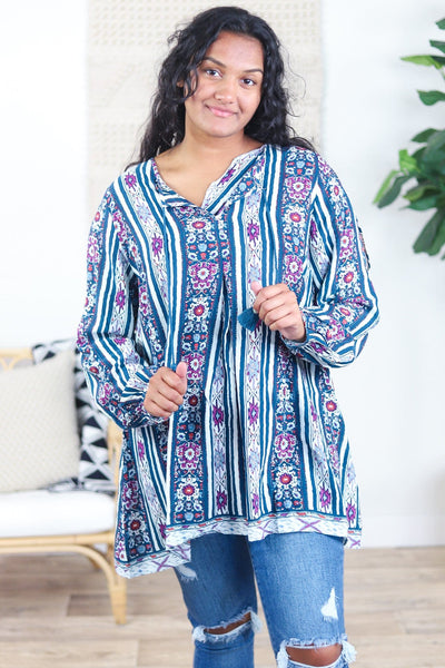 Cafe Boho Cold Shoulder Blouse