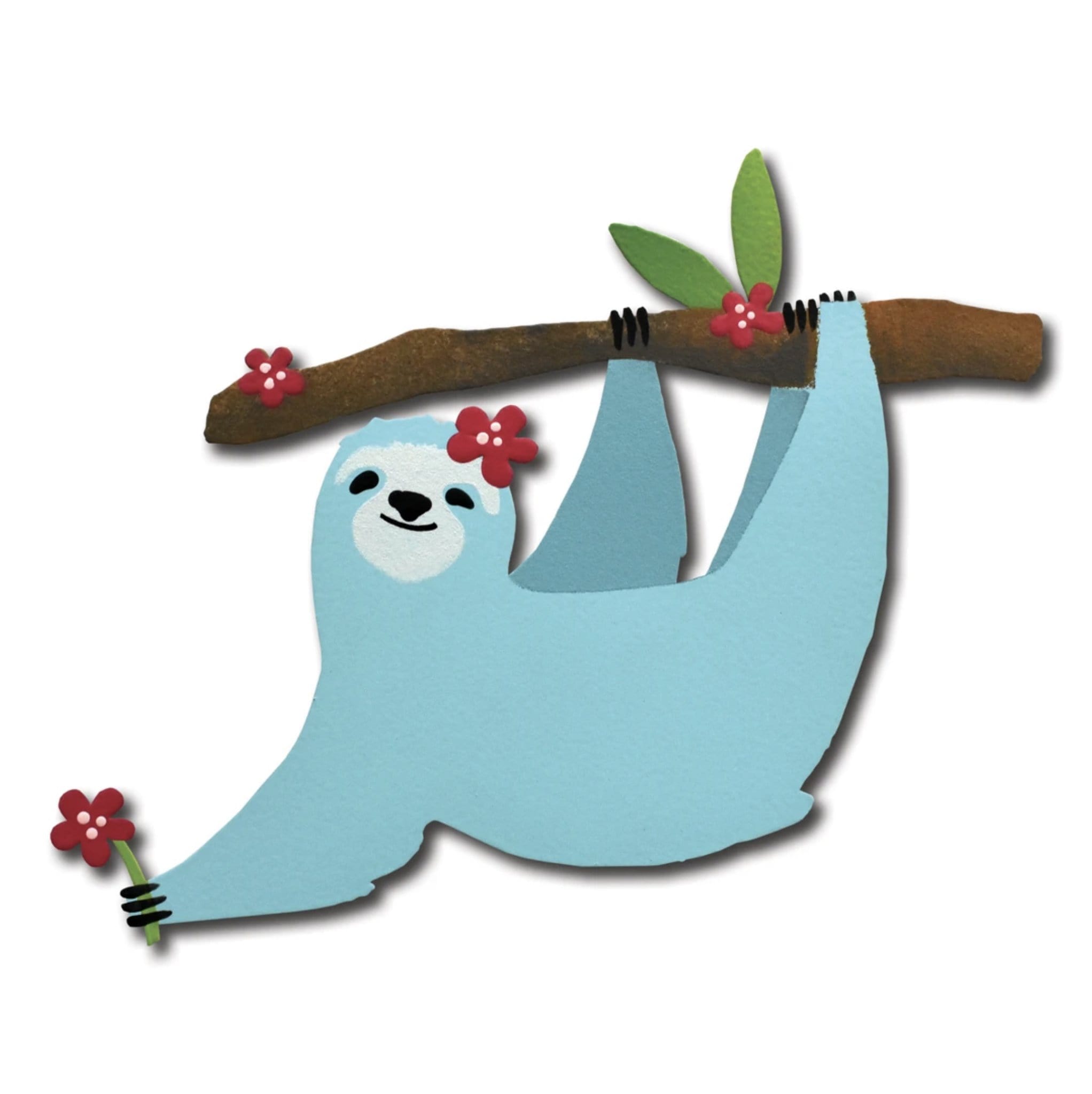 Sloth w/Flowers Magnet Blue - Preorder