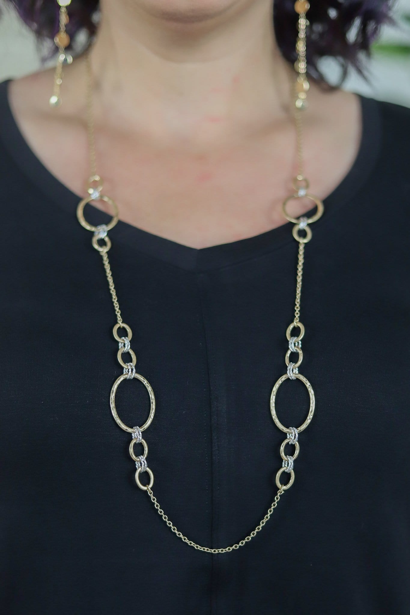 Gold & Silver Station Long Necklace