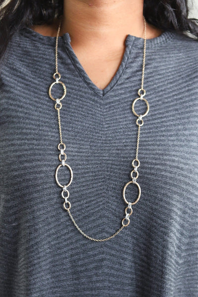 Gold & Silver Station Long Necklace