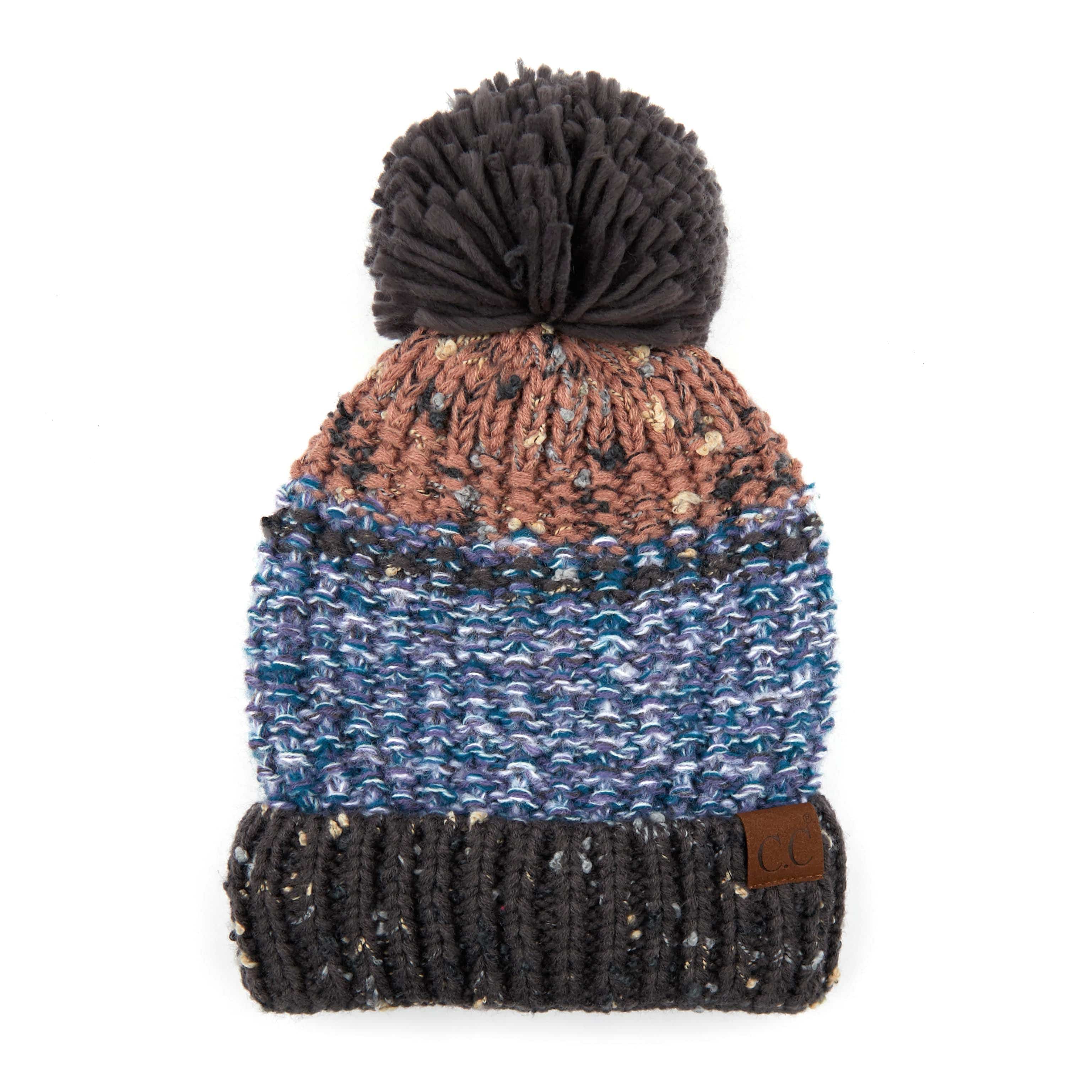 Grey Confetti Pom Hat