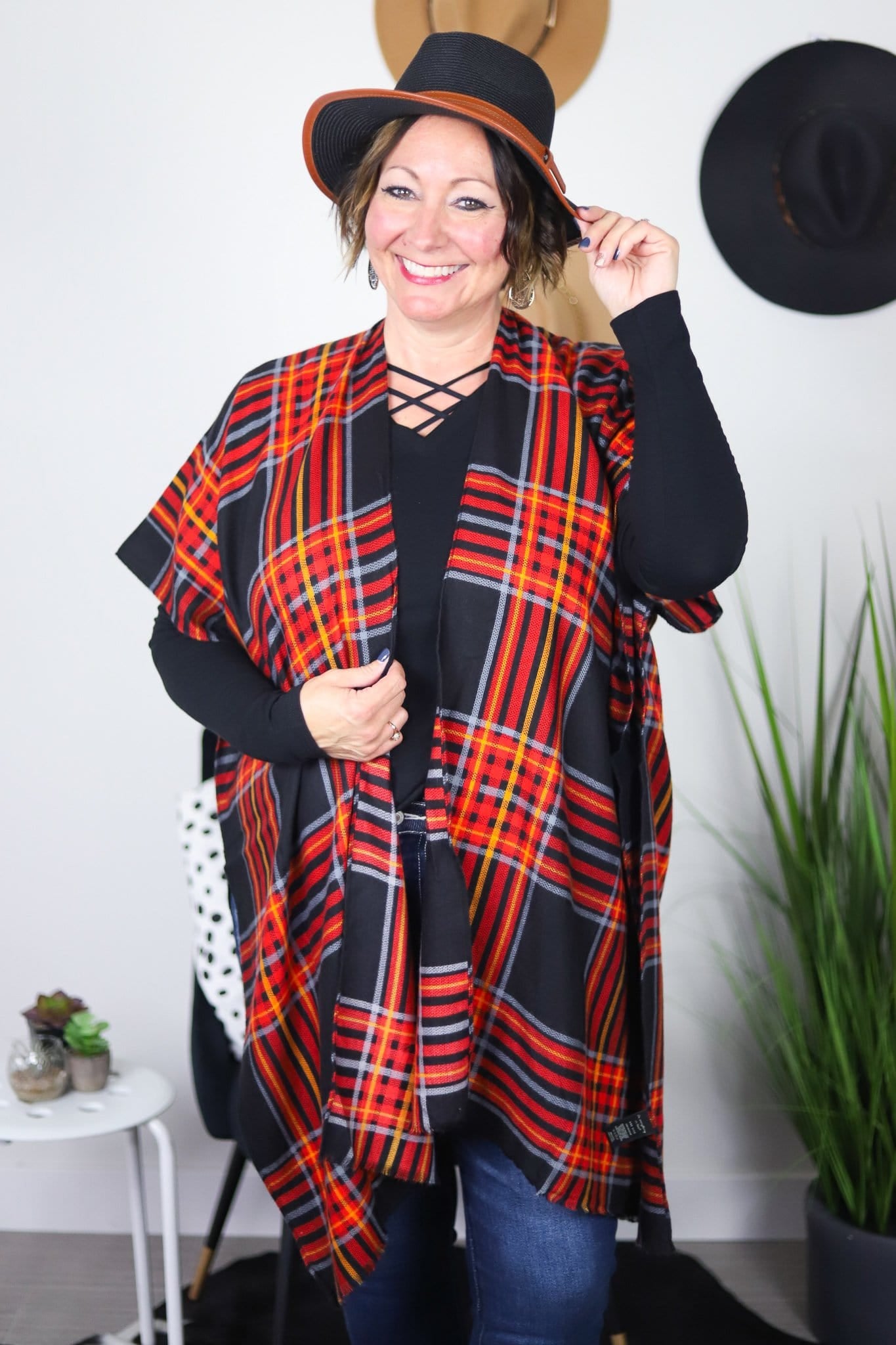 Plaid Kimono