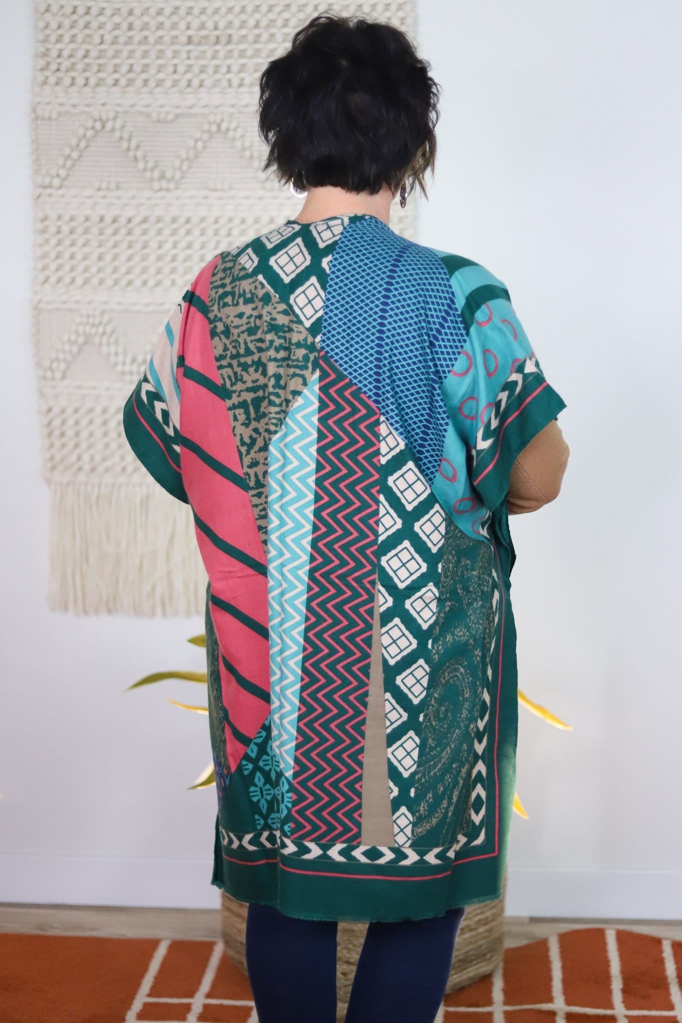 Multi Pattern Patched Kimono