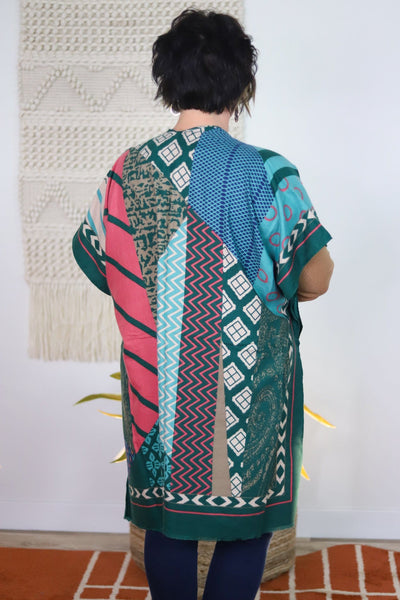 Multi Pattern Patched Kimono