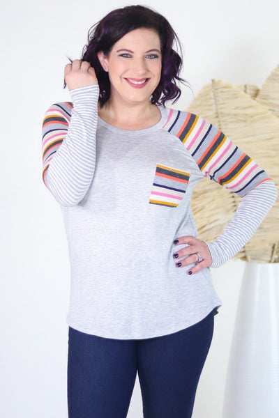 Raglan Multi Stripe Top