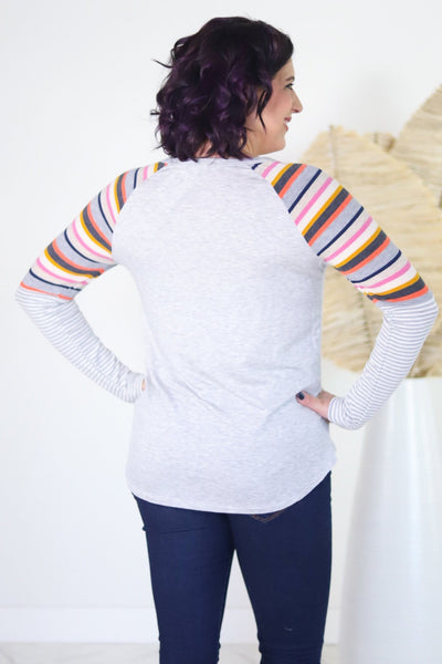 Raglan Multi Stripe Top