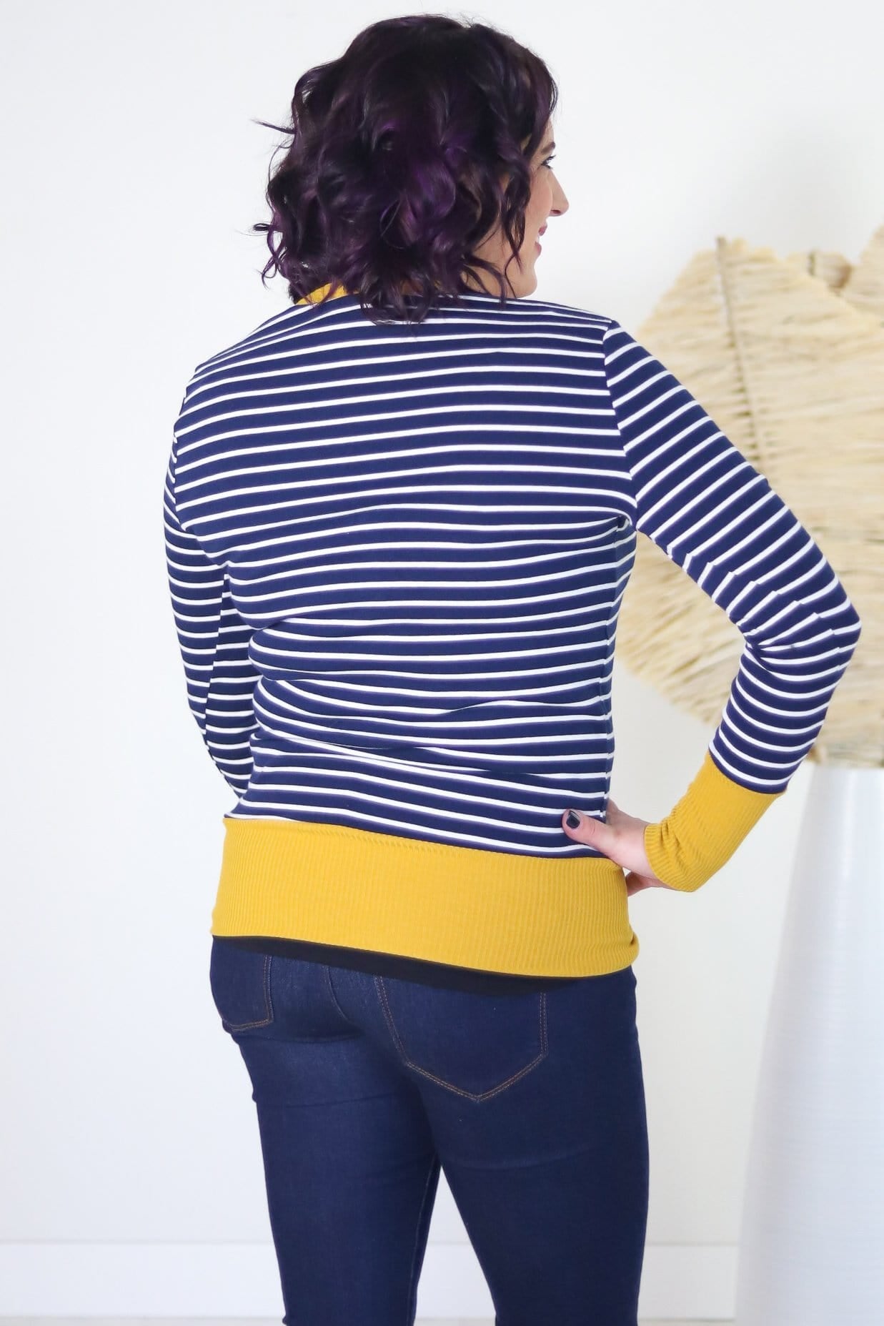 Stripe V-Neck Button Down Cardigan