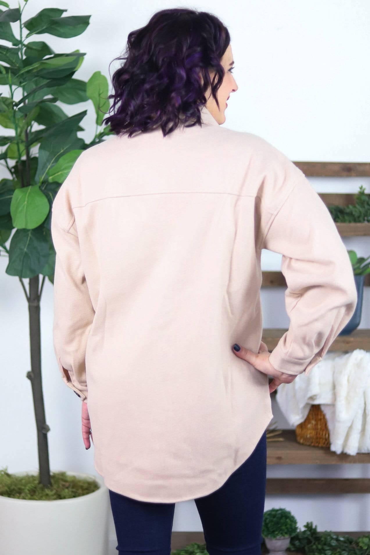 Oatmeal Button Down Oversized Jacket