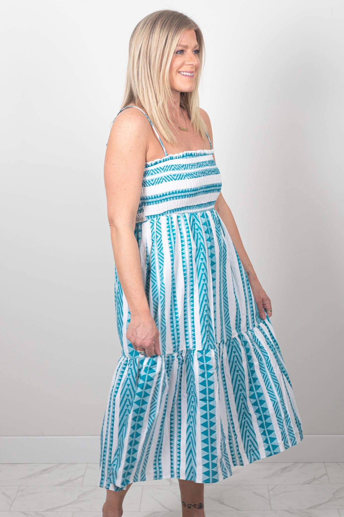 Ocean Blue Aztec Dress