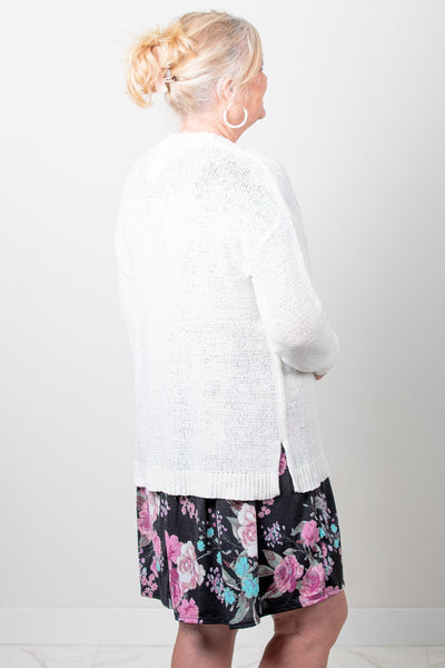 Cotton Ball Knit Open Cardigan