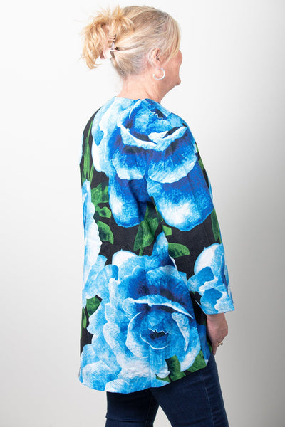 Lior Blue Floral Swing Jacket
