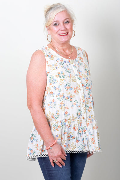 Vintage Floral Peplum Top