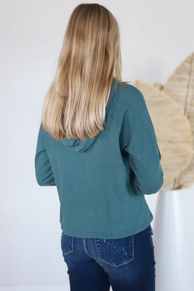 Forest Mineral Washed Hoodie Pullover