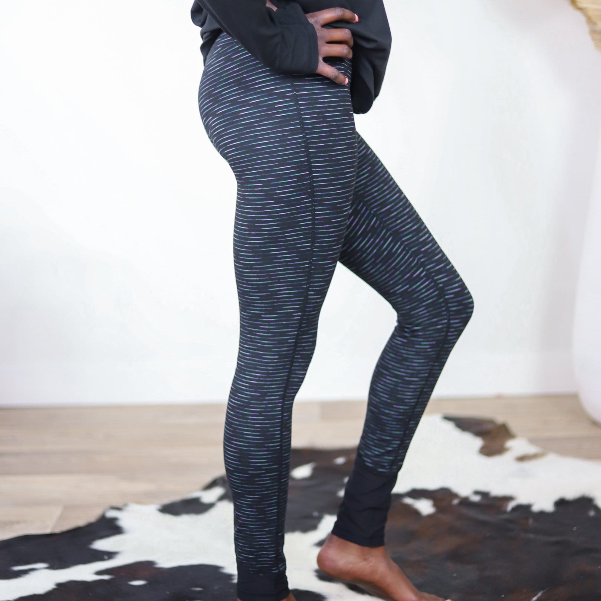 Black Highwaist Nebula Mesh Wrap Legging