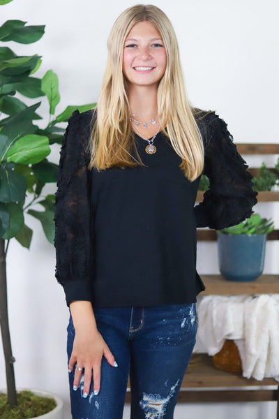 Lace Detail Sleeve Blouse