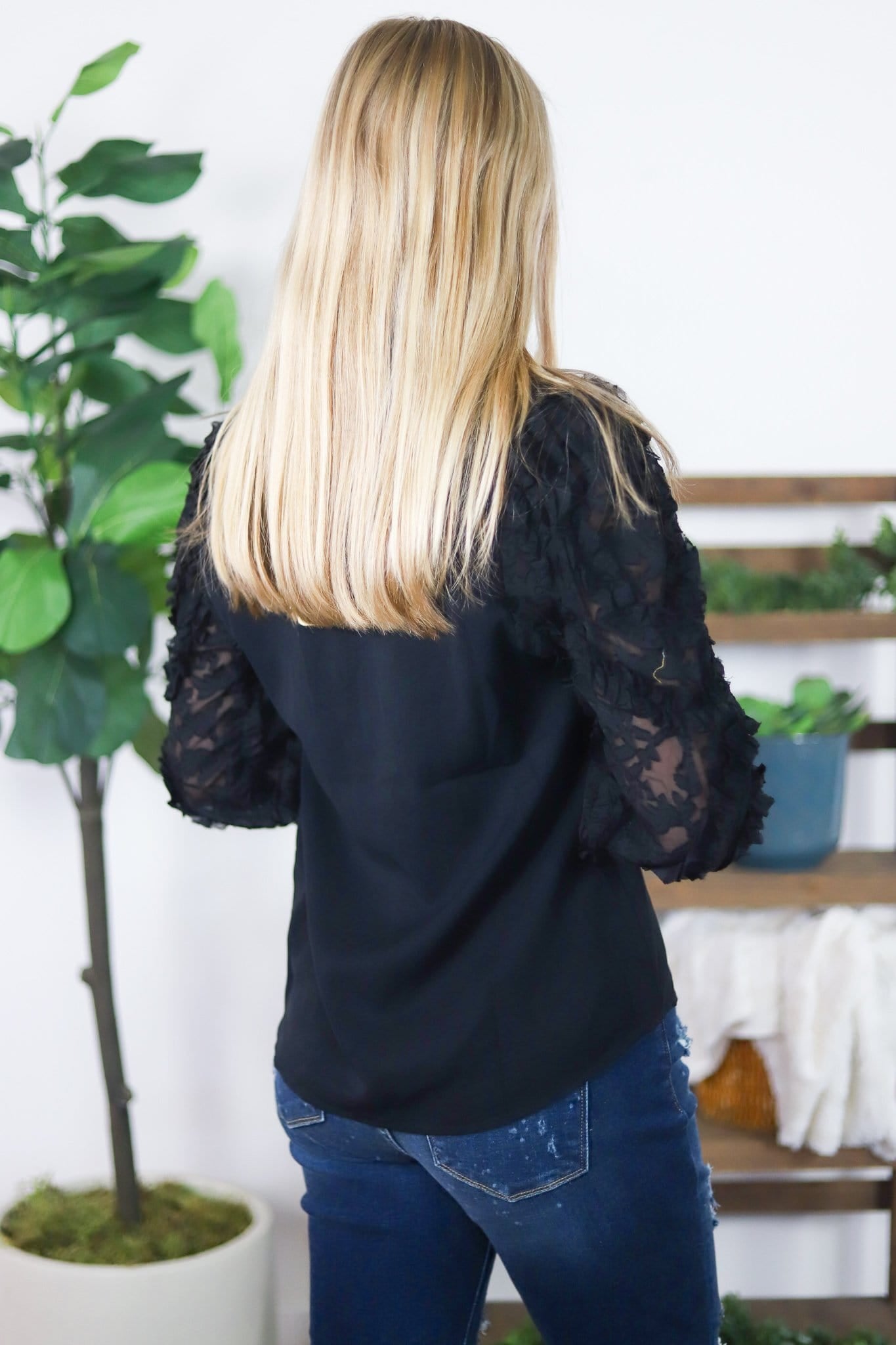 Lace Detail Sleeve Blouse