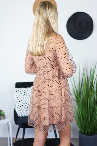 Mocha Black Dot Dress