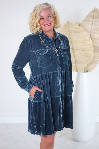 Babydoll Velvet Tunic Dress