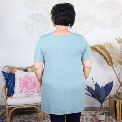 Front Overlap Chiffon Contrast Top