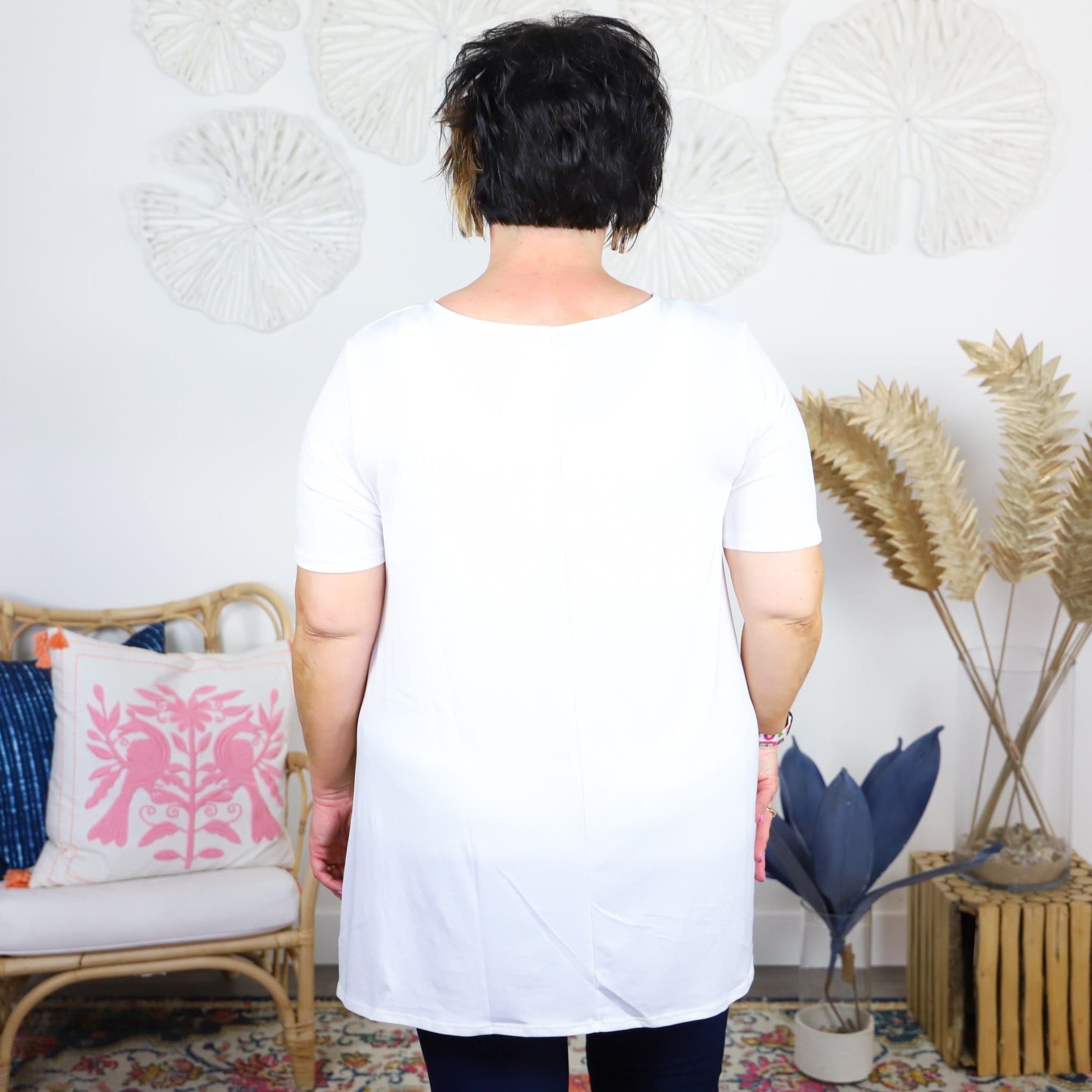 Front Overlap Chiffon Contrast Top