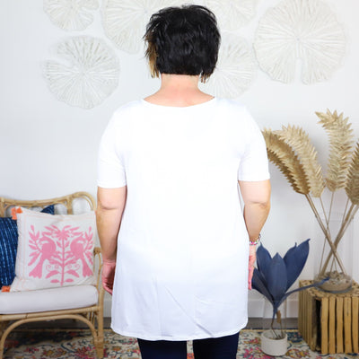 Front Overlap Chiffon Contrast Top