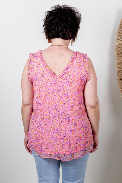 Pink Floral Fields Tank