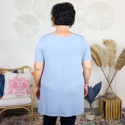 Front Overlap Chiffon Contrast Top