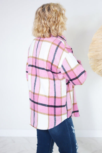 Pink Plaid Shacket