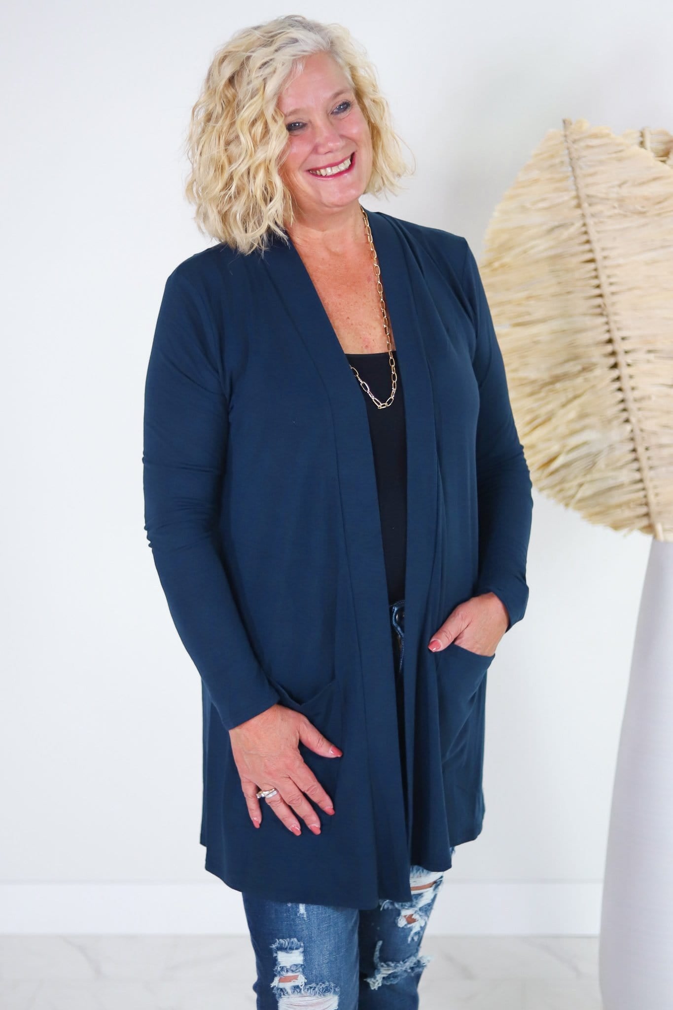 Slouchy Pocket Open Cardigan - Soft Hues Collection