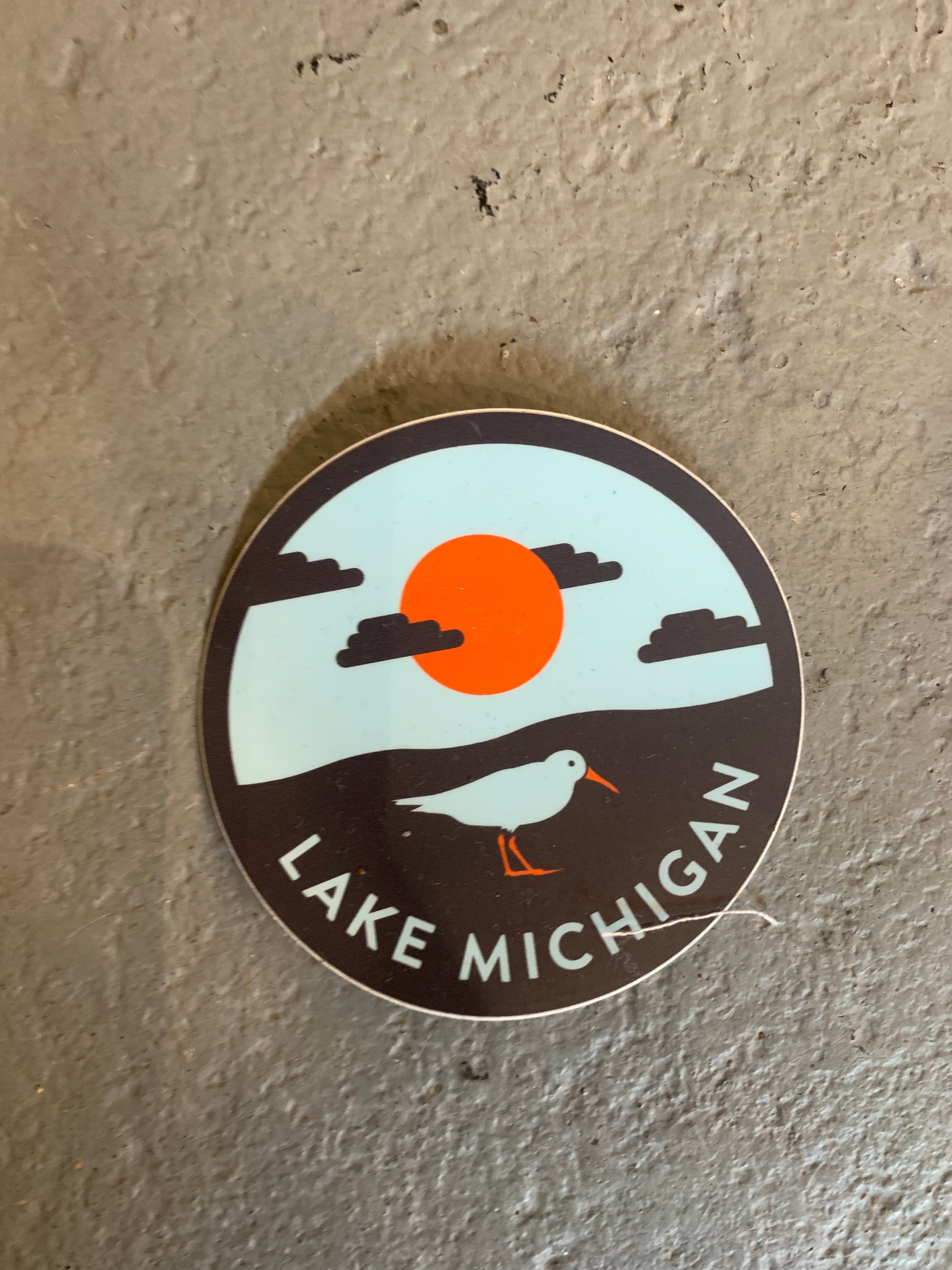 Lake Michigan Circle Sticker
