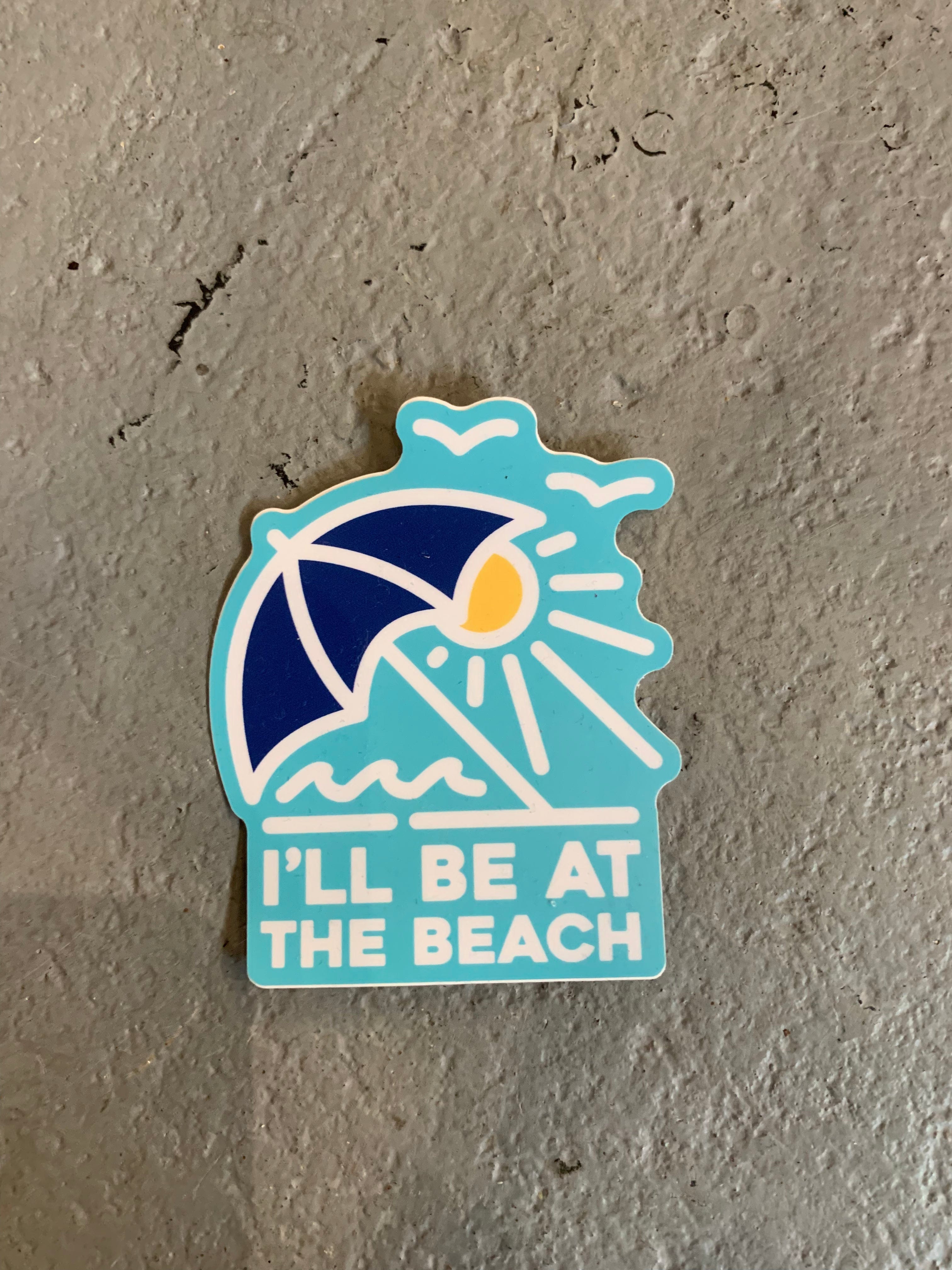 Blue Beach Umbrella Sticker