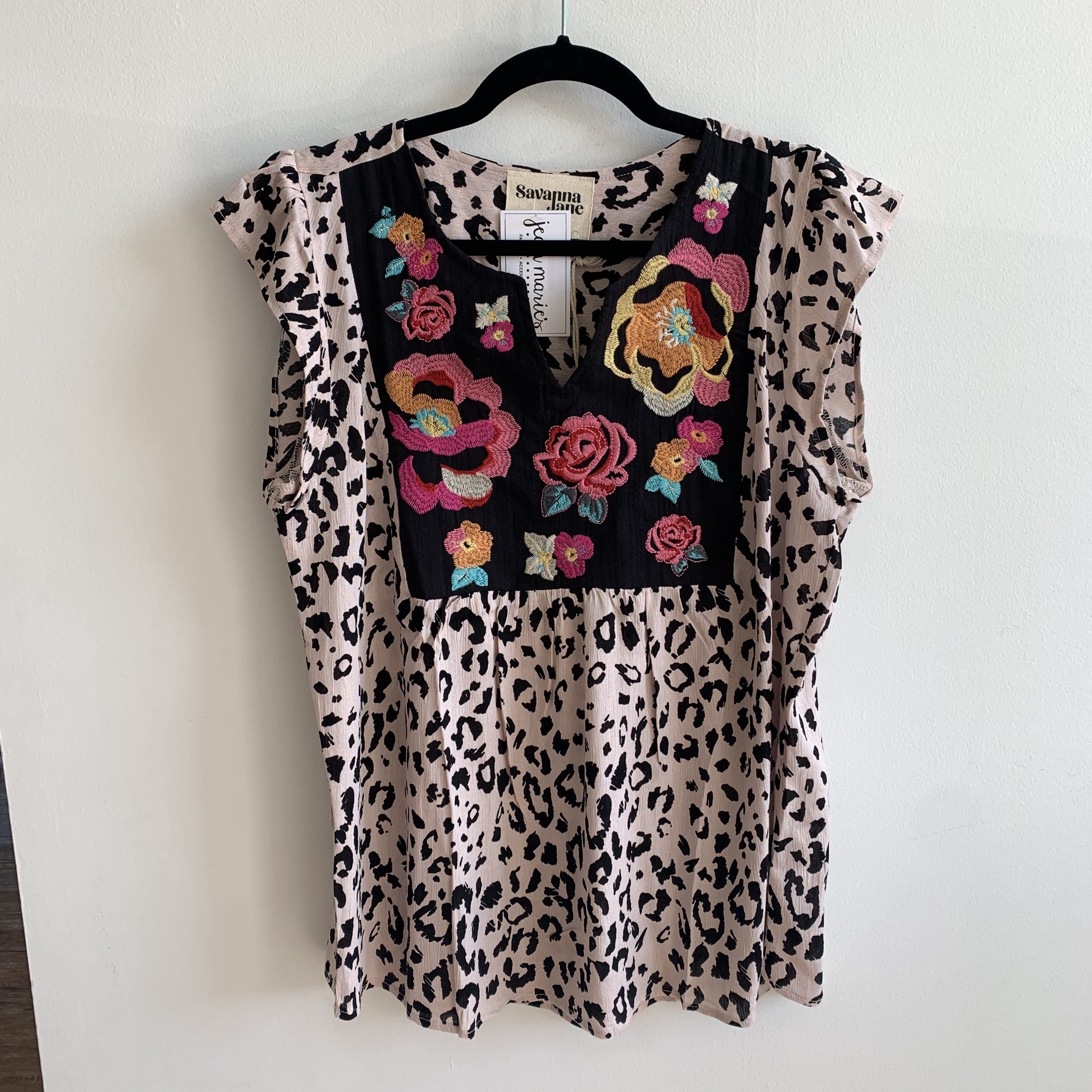 Leopard Embroidered Top