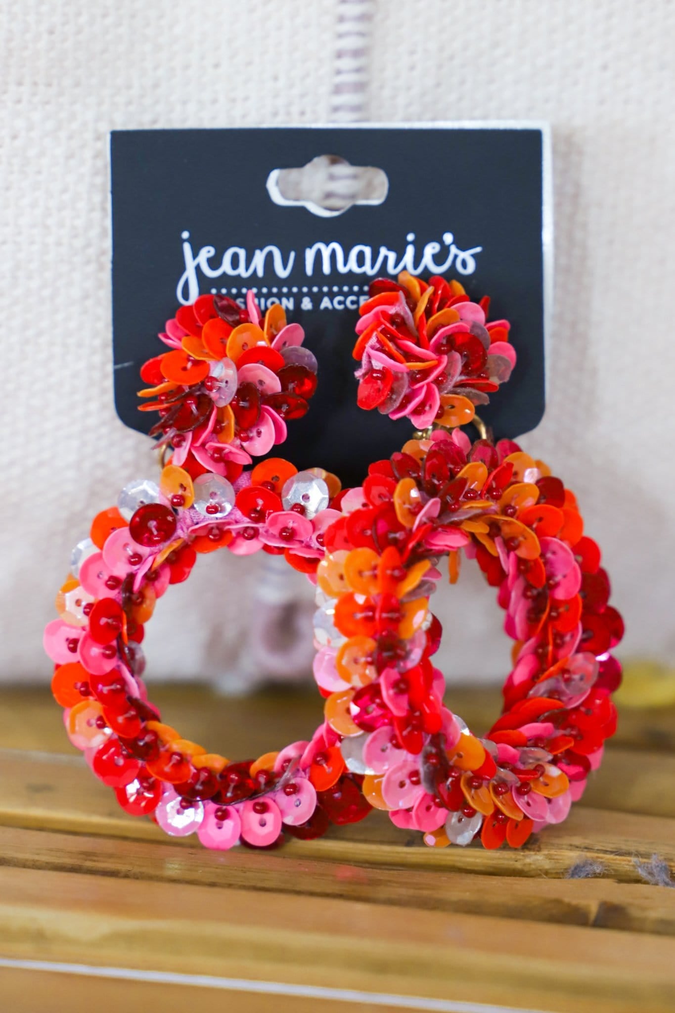 Pink Sequin Loop Earring