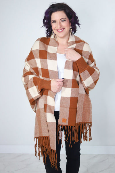 Luxury Plaid Shawl OS