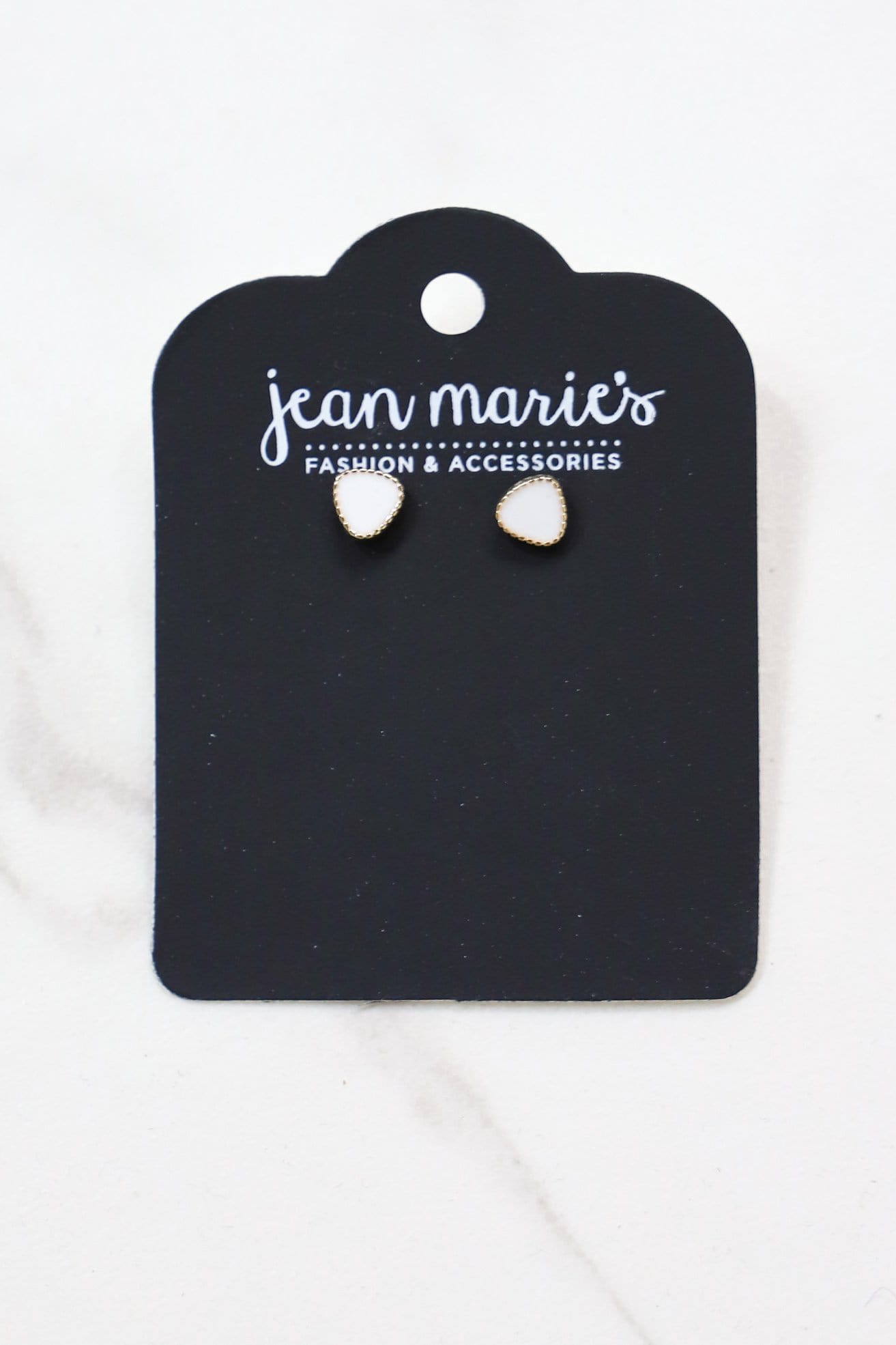 White Stone Stud Earring