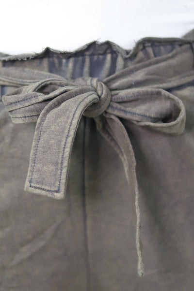Snow Washed French Terry Wide Leg Pant