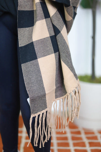 Luxury Plaid Shawl OS