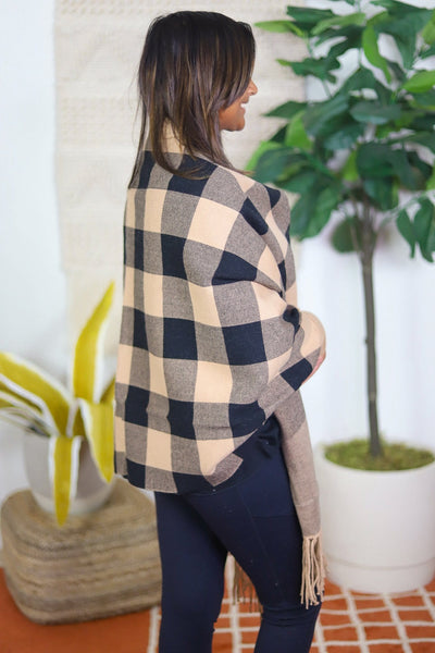 Luxury Plaid Shawl OS