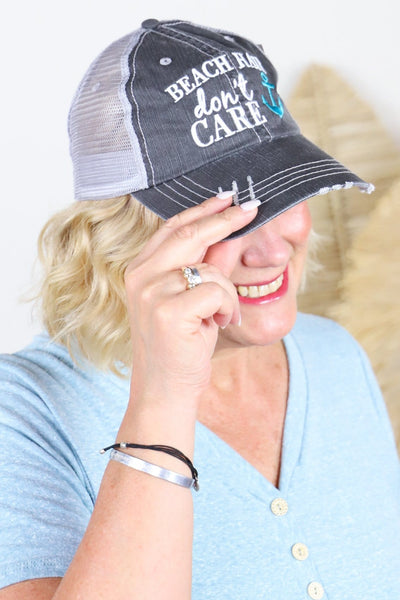Beach Hair Don't Care Anchor Trucker Hat