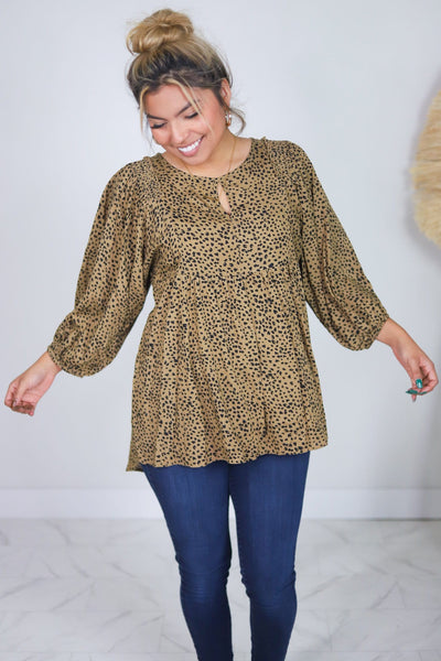 Toffee Dalmatian Woven Tunic