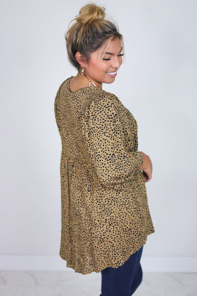 Toffee Dalmatian Woven Tunic