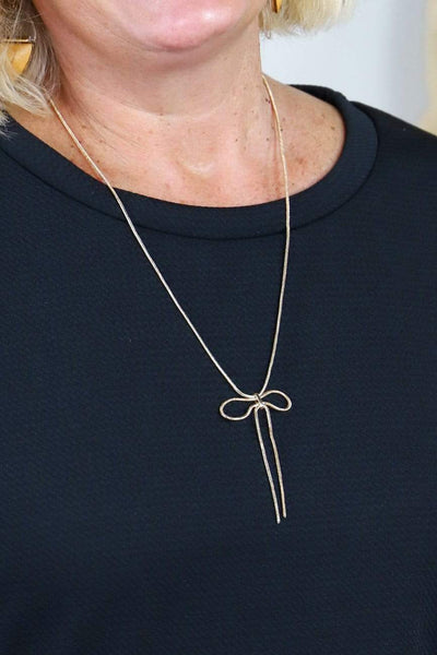 Gold Bow Necklace