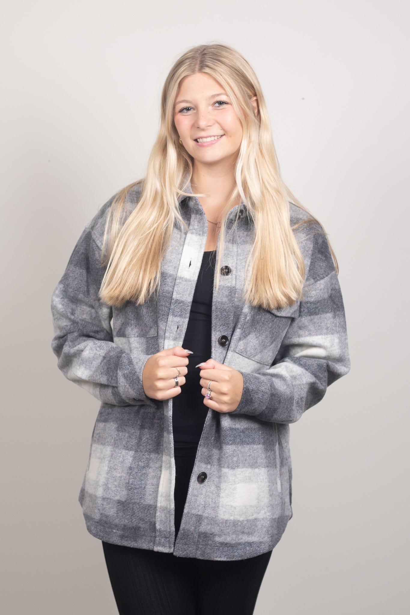 Charcoal Plaid Shacket
