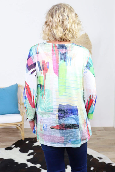 multi colorful pattern top