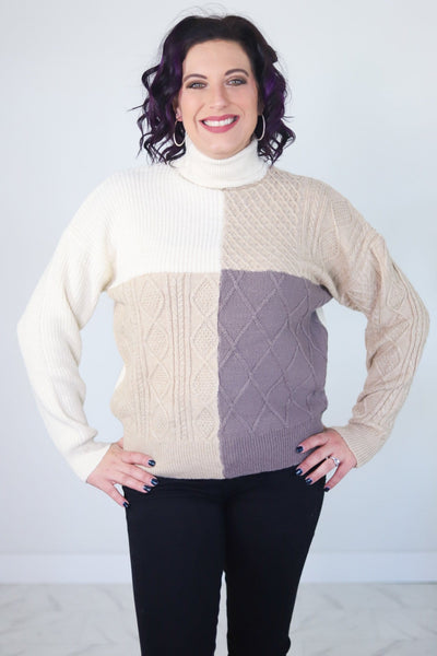 Mocha Multi Colorblock Sweater