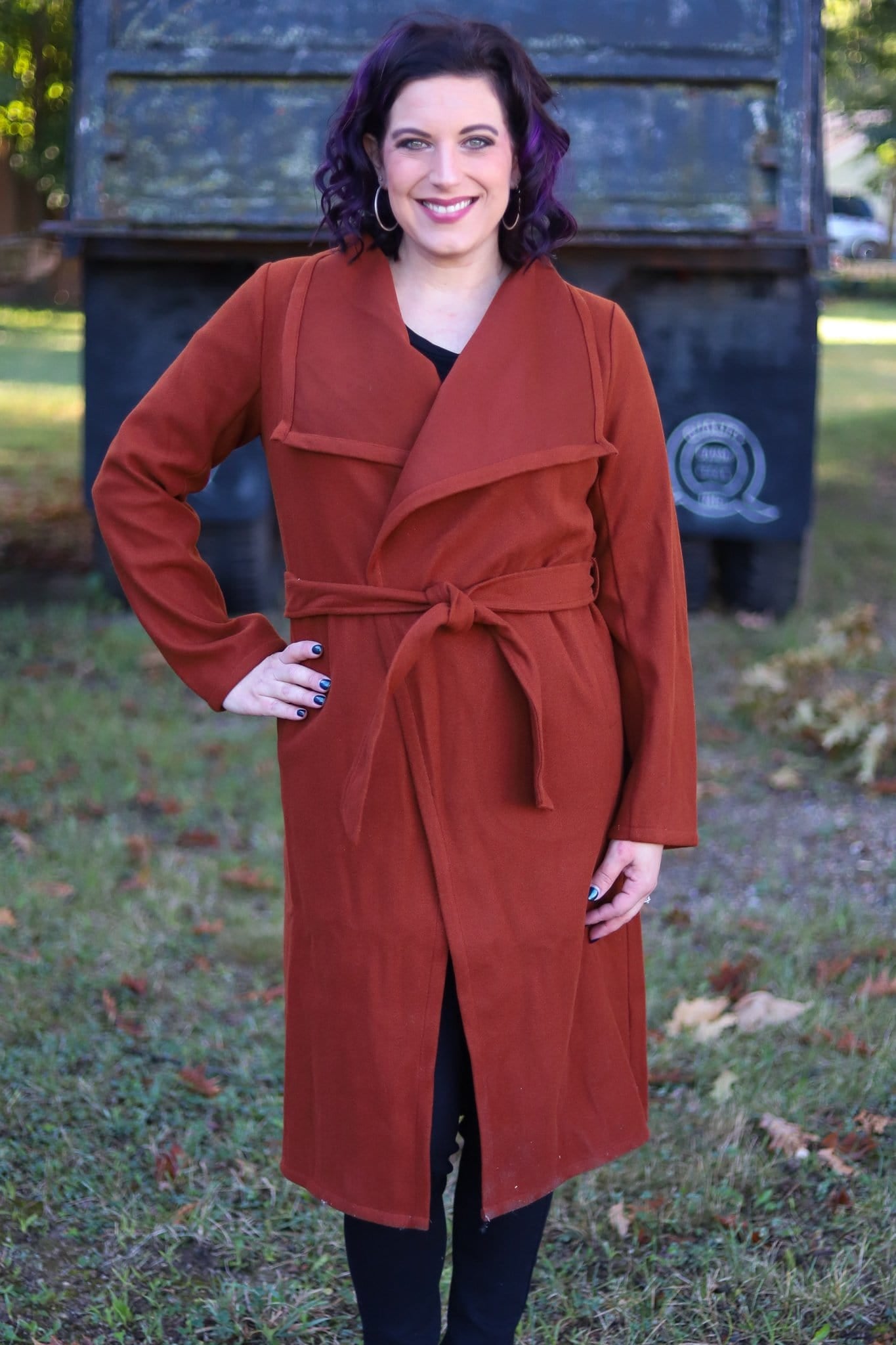 Brick Drape neck Trench Coat
