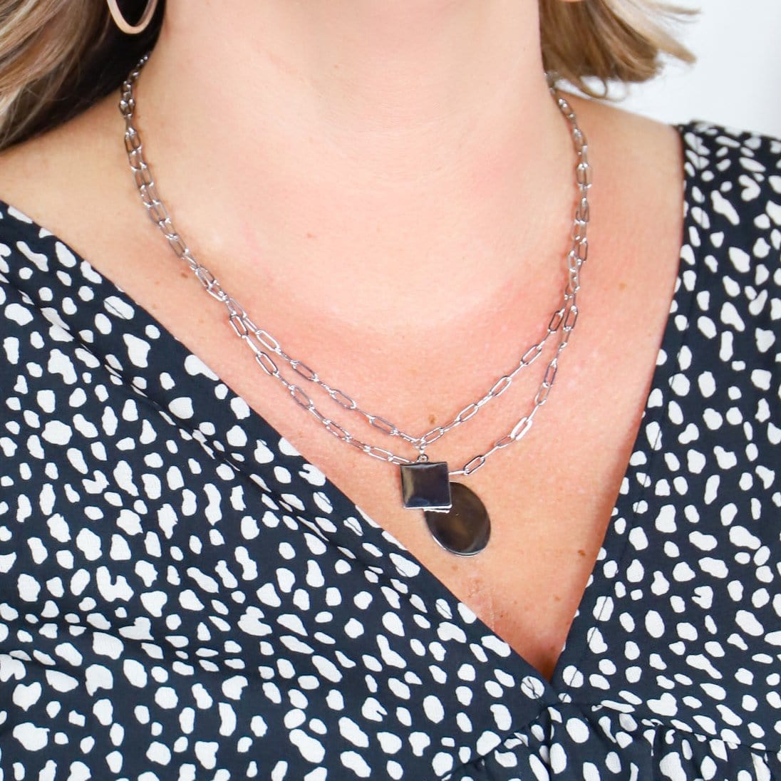 Layered Silver Chain Necklace